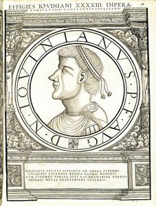 15チューリッヒのAndreas Gessnerによって印刷されたルドルフヴィッセンバッハによって彫刻された古代のコインの最も真実な画像である東西のローマ皇帝からのIouinianum、15 作： Hans Rudolf Manuel Deutsch